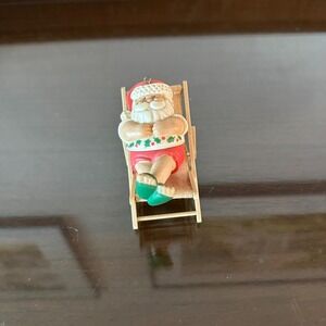 Beach Time Sunshine Santa Ornament American Greetings 1987